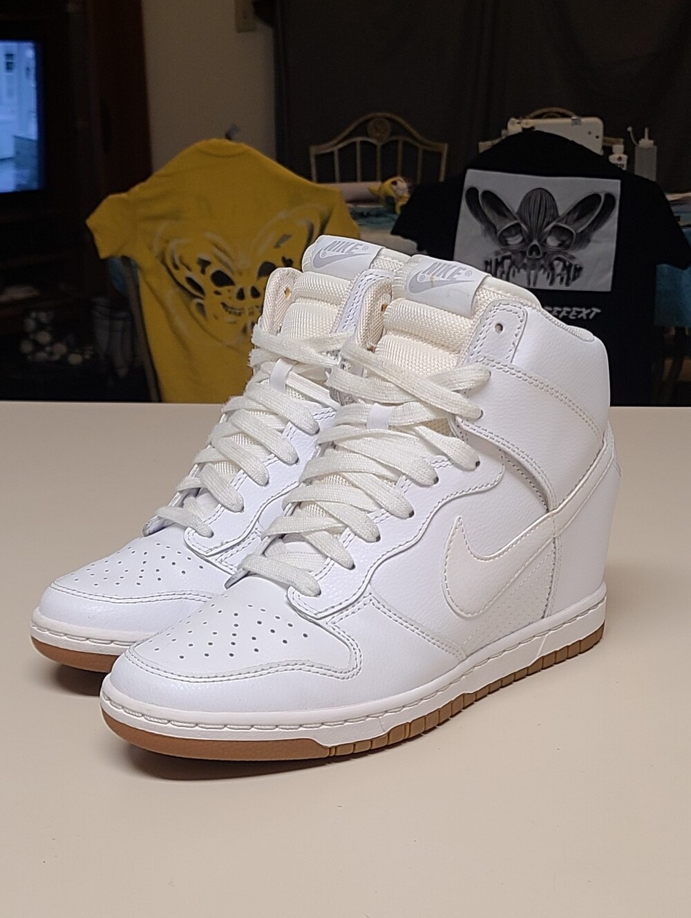 Nike Dunk Sky Hi Essentials White Gum casual wedge skateboard sneakers size 8.5